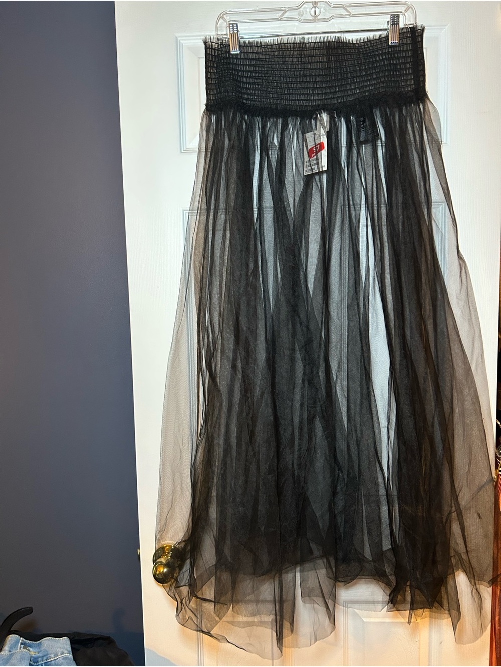 H&M Black Sheer Tulle Maxi Skirt
